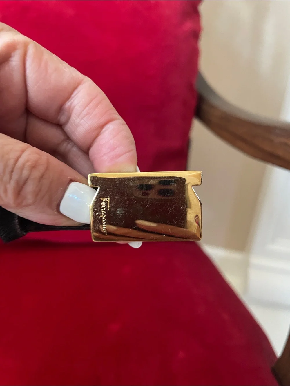 Salvatore Ferragamo pony hair Leather Belt with Embossed Logo